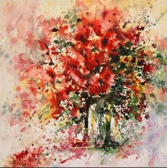 Textured Flowers oil painting